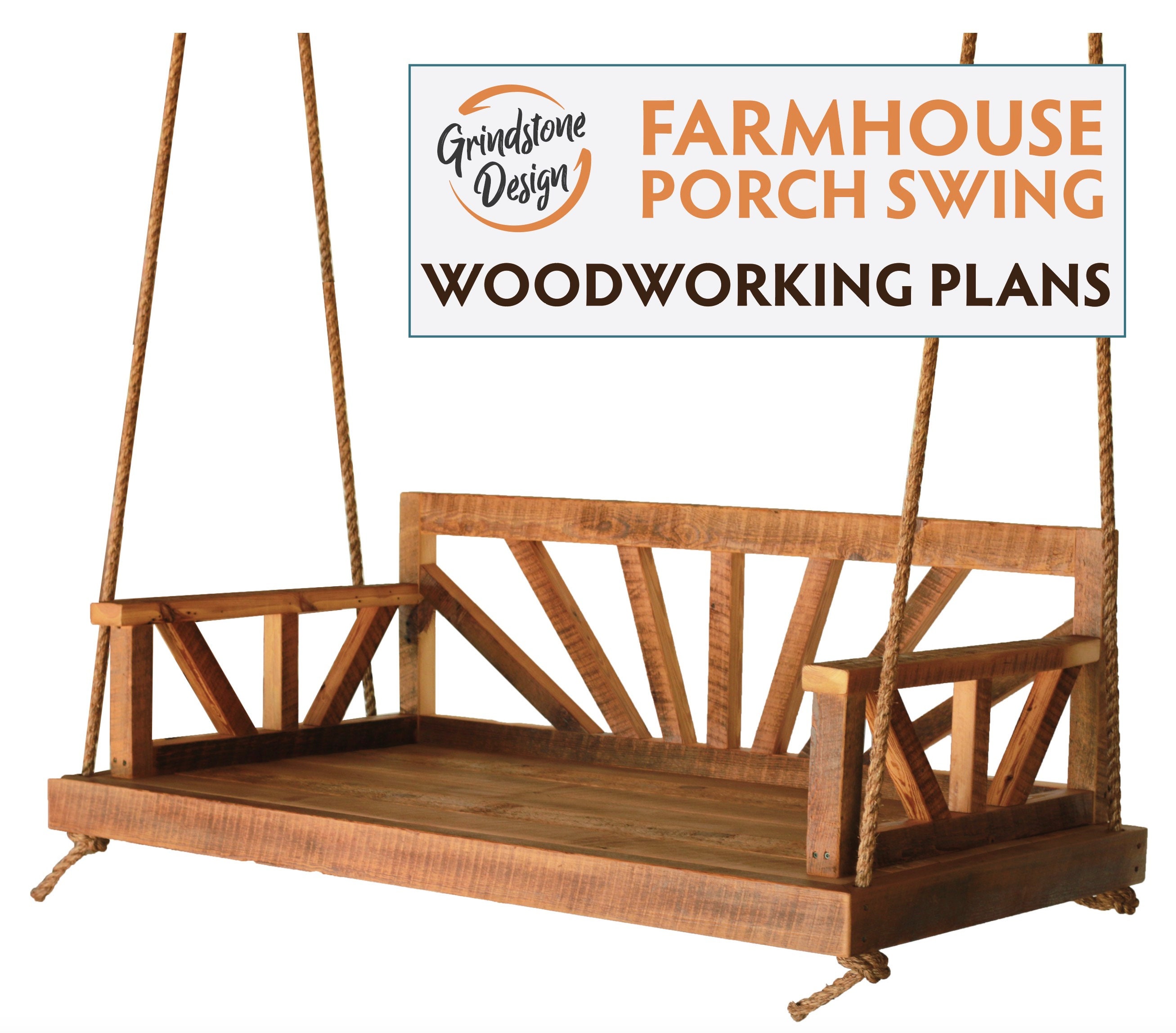 Ray Porch Swing Woodworking PLANS Farmhouse Style DIY Build Plans