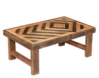 Coffee Table Made From Reclaimed Wood- Diamond - Farmhouse Coffee Table - Farmhouse Living Room