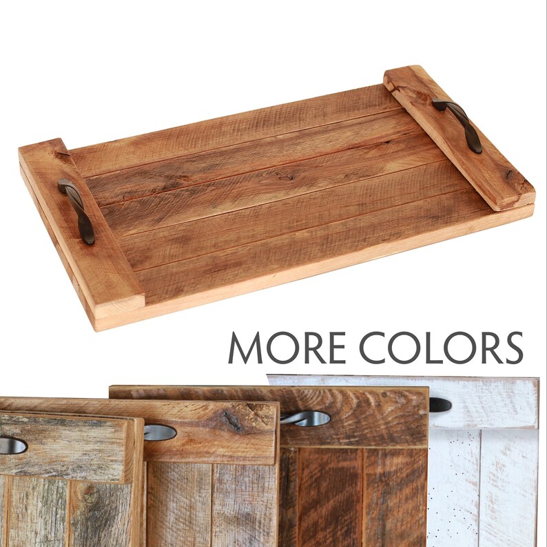 Reclaimed Wood Serving Tray Ottoman Tray Charcuterie Etsy