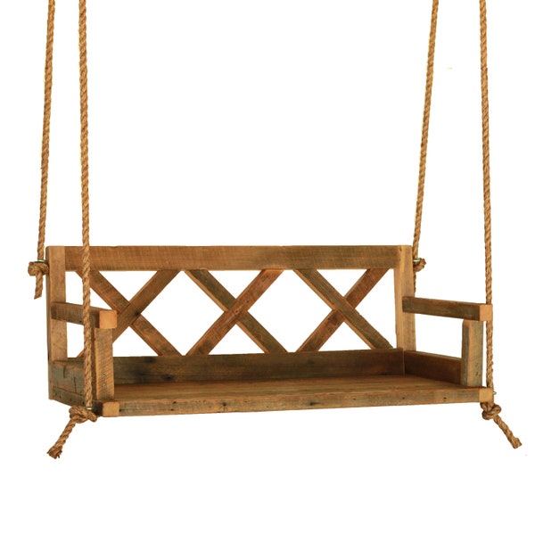 Porch Swing With Farmhouse Details - X Back - Outdoor Furniture