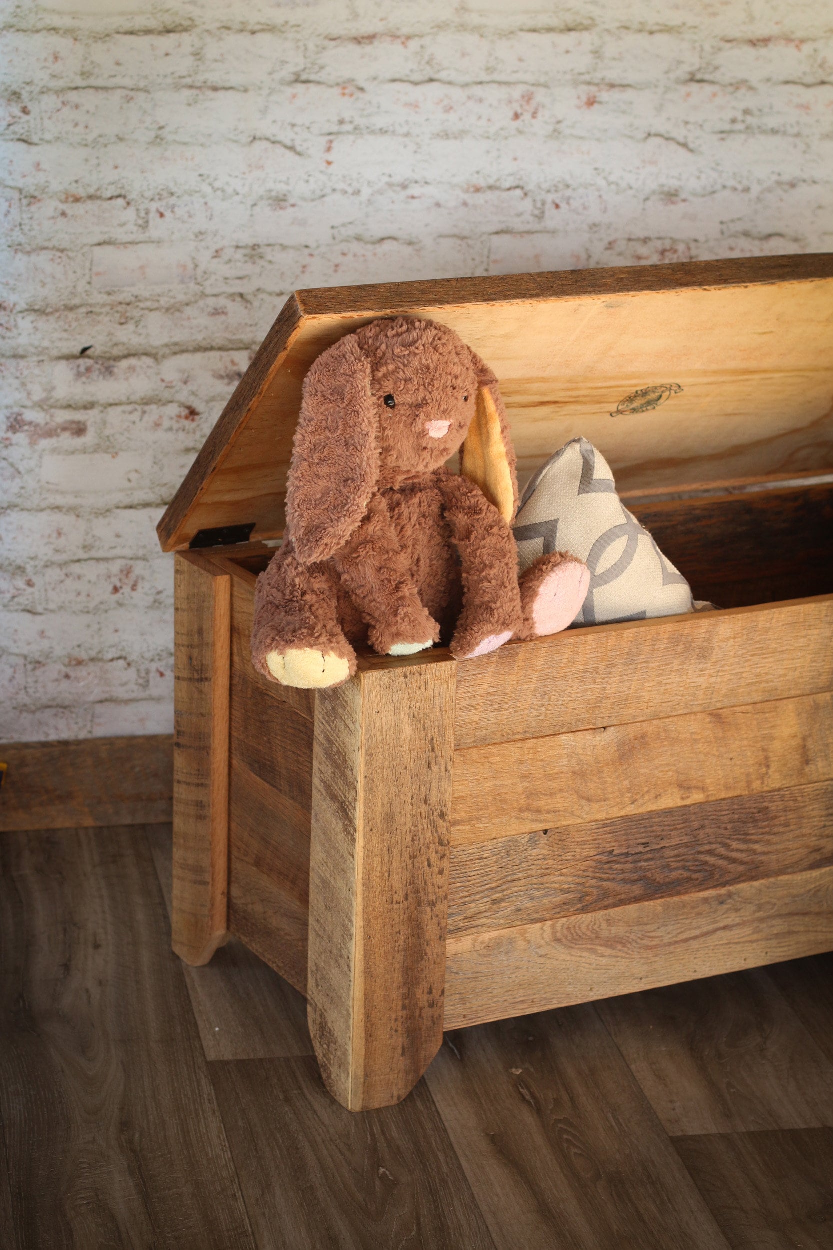 wooden toy chest bench