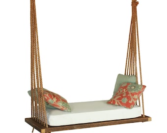 Rope Swing Bed (crib size) made of Reclaimed Wood - Porch Swing Bed