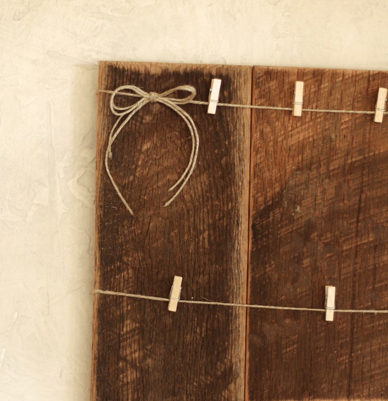 Clothespin Collage Board Reclaimed Wood Photo Holder Etsy