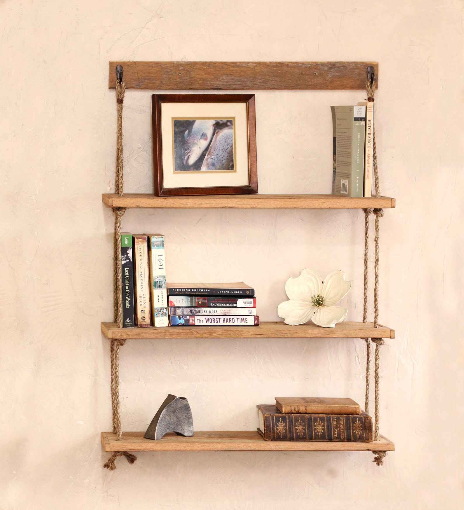Hanging Shelf Reclaimed Wood Shelves Hanging Barn Wood Etsy UK