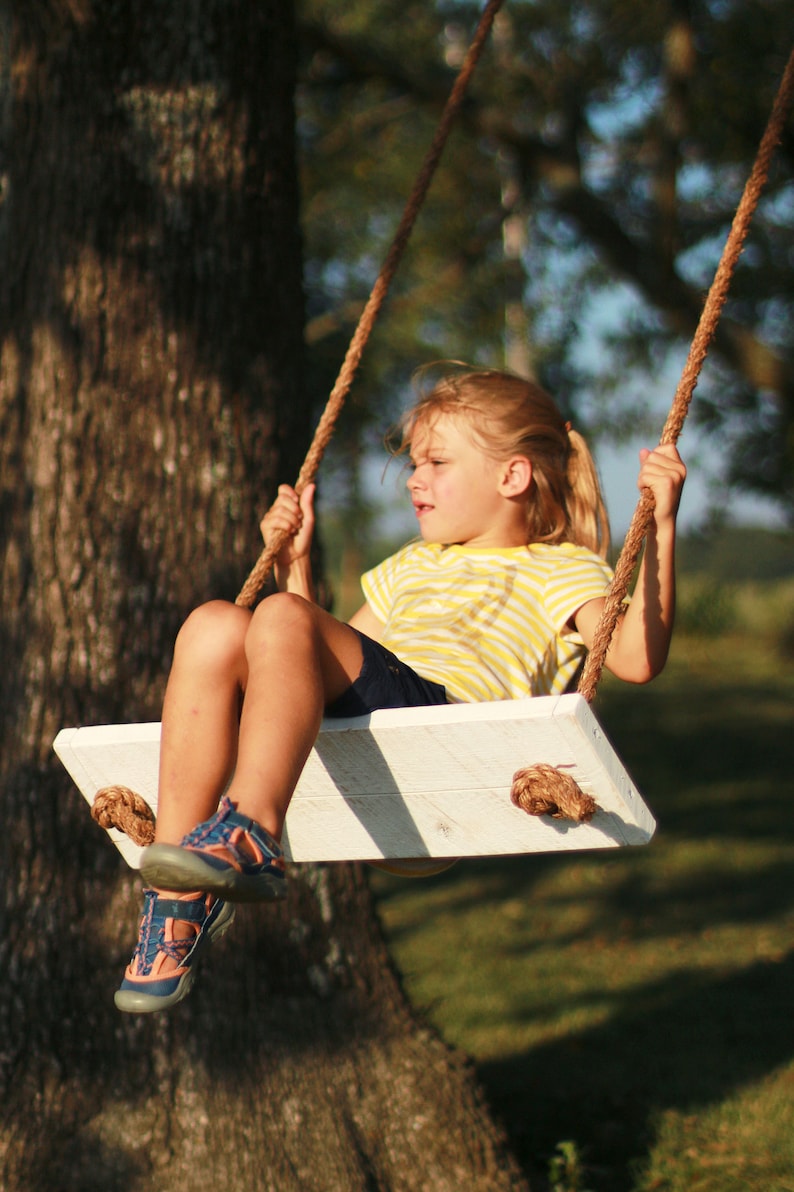 Adult/child tree swing Country charm rustic swing, Reclaimed Wood Swing, Outdoor Swing, Childrens Gift image 7