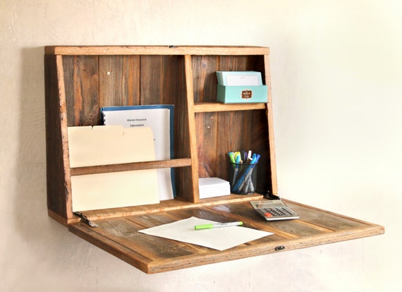 Drop Down Secretary Desk Wall Mounted Desk For Small Etsy