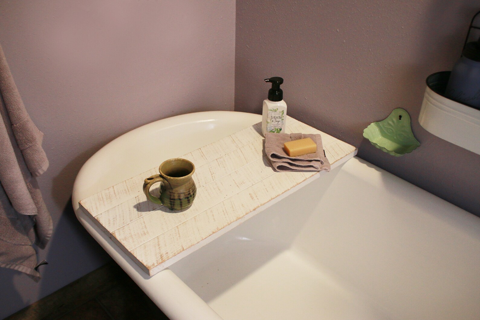 Bath Tray Table Reclaimed Wood Tub Caddy Bathtub Shelf Etsy