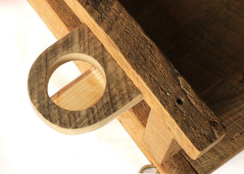Cup Holders for Porch Swing, SET OF 2, Made from reclaimed wood image 3