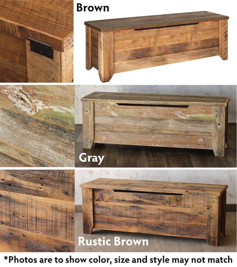 Storage Bench Shoe Storage Bench Mudroom Bench Show Bench Entryway Bench with Storage Wooden chest Reclaimed Barn Wood image 3