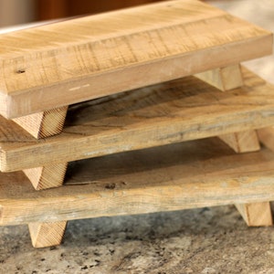 Decor Pedestal made from Reclaimed Wood, Pedestal, Platform, Tray, Vintage Send set of 3