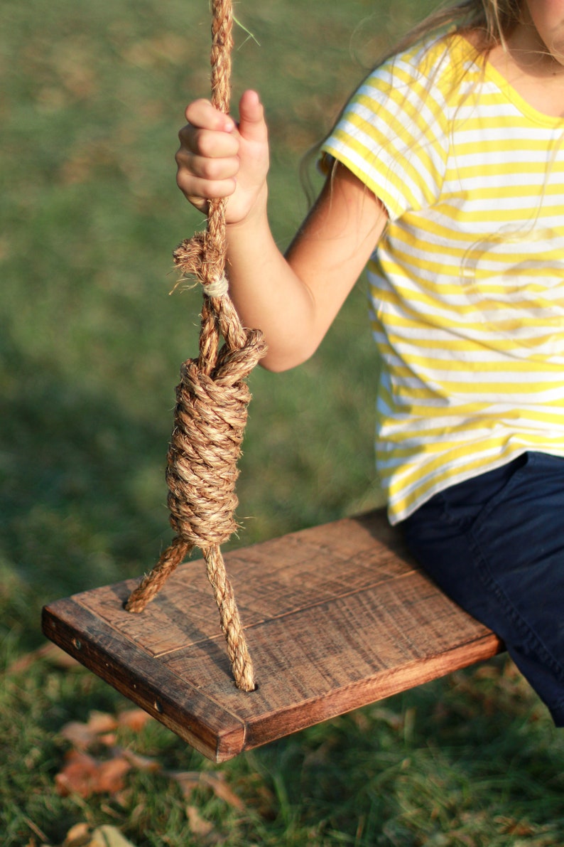 Adult/child tree swing Country charm rustic swing, Reclaimed Wood Swing, Outdoor Swing, Childrens Gift image 6