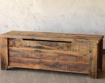 Storage Bench 50" - Entryway Bench - Mudroom Bench - Hall Tree Bench - Shoe Storage Bench - Reclaimed Wood Furniture - Barn Wood