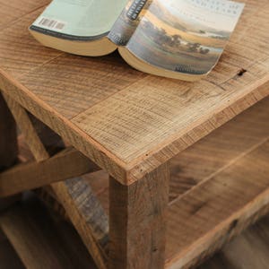 Rustic Coffee Table Made from Reclaimed Wood X Detail Living Room Furniture Rustic farmhouse decor image 6