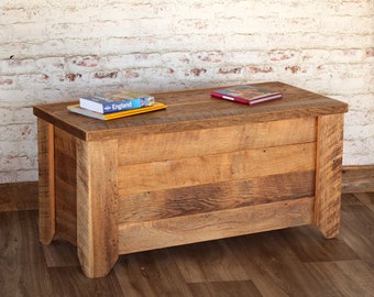 Coffee table with Storage - Hope Chest - Living Room Furniture - Reclaimed Wood Furniture - Blanket Chest - Rustic Living Room - Farmhouse