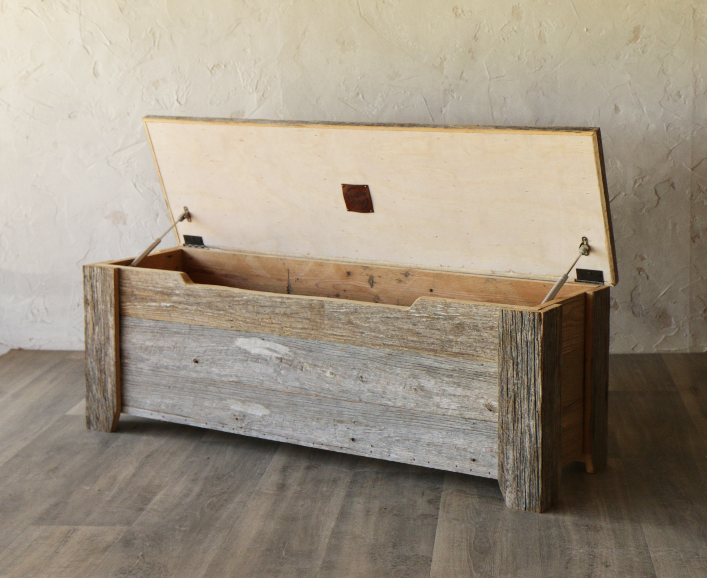 Reclaimed sale storage bench