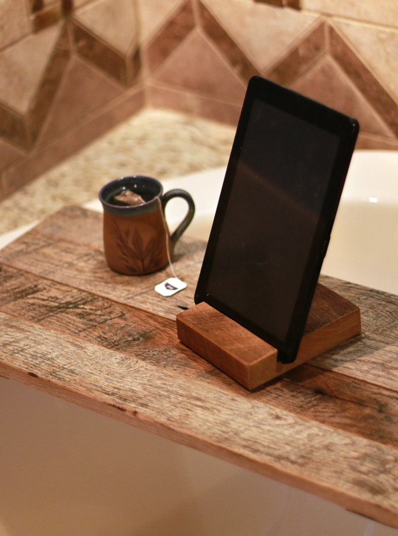 Bath Tray Table Reclaimed Wood Tub Caddy Bathtub Shelf Etsy