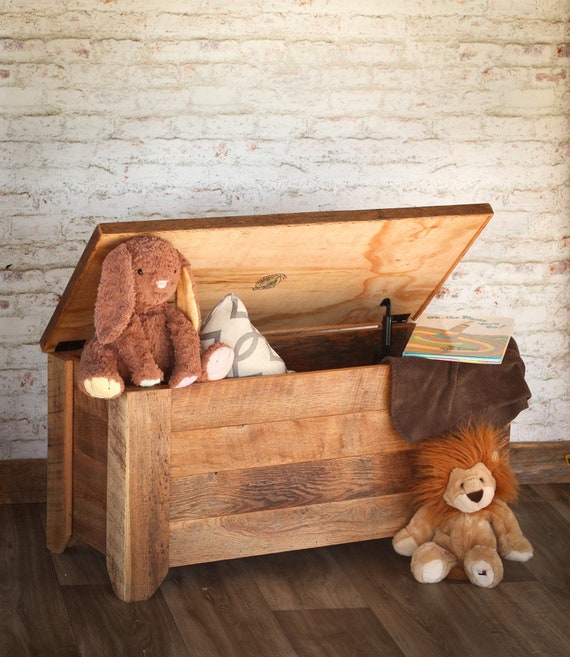 Reclaimed Wood Toy Box Toy Storage Wooden Toy Chest Playroom Furniture  Ideas Kids Storage Kids Room Furniture Toy Organizer 