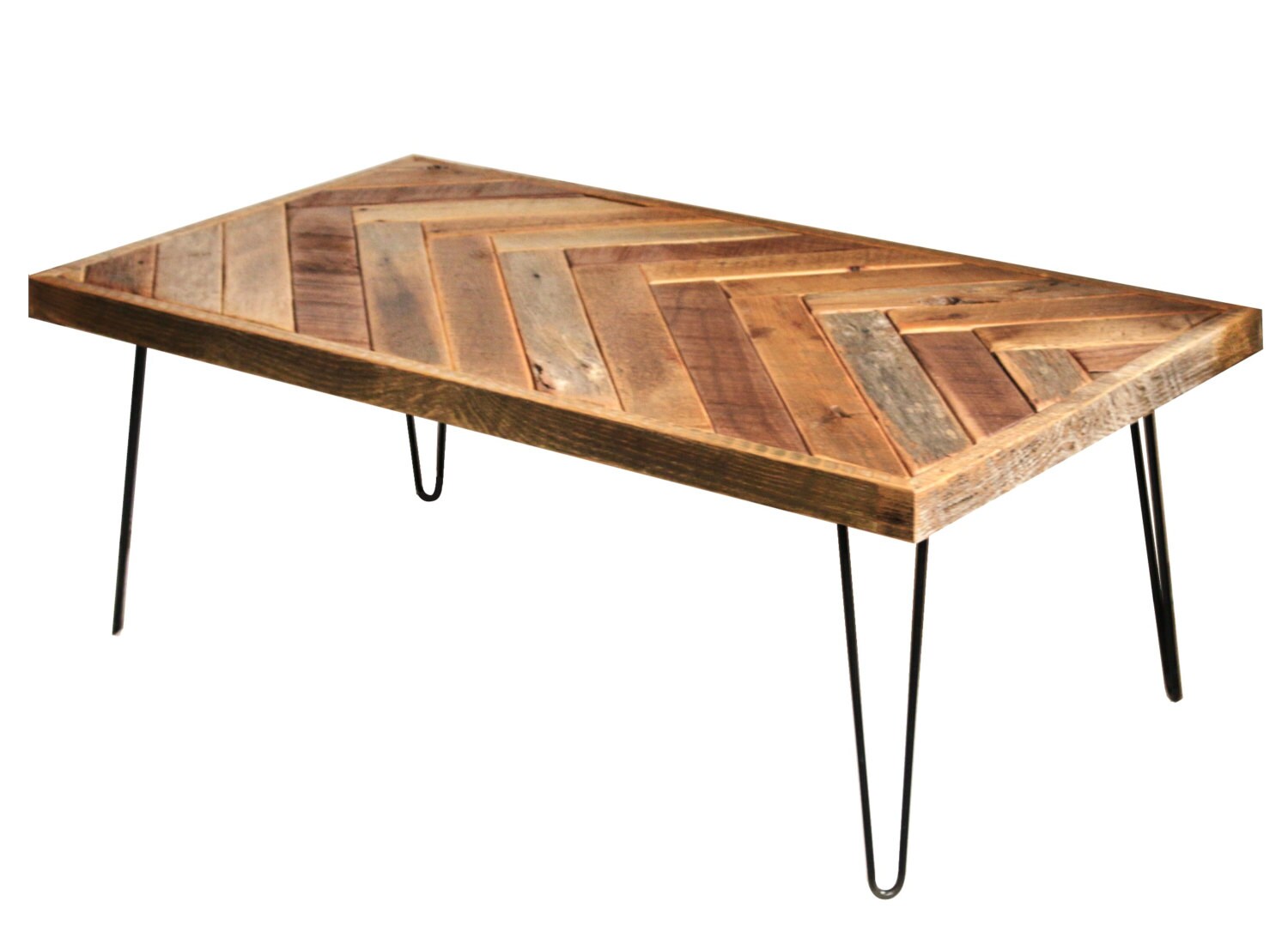 Wood chevron coffee table online