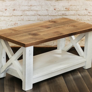 Farmhouse Coffee Table Made from Reclaimed Wood - X Detail - Country - Primitive - Rustic and farmhouse - living room furniture