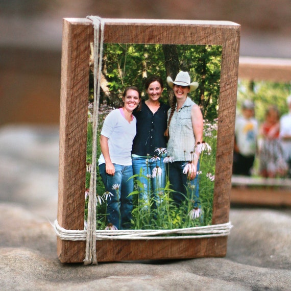Handmade 4x6 Wooden Picture Frame Set, Rustic Photo Holder for Gift, Acacia  Wood Frame set of 2 