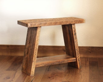 Side Table made from Reclaimed Wood, Accent Table, Rustic, Farmhouse, Chunky