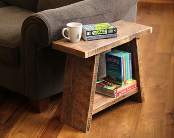 Side Table made from Reclaimed Wood, Accent Table, Rustic, Farmhouse, Chunky