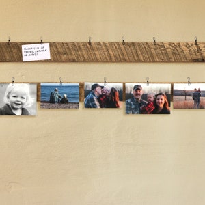 Photo Display Strips made from Reclaimed Wood - Quick Change - Children - Farmhouse - Family