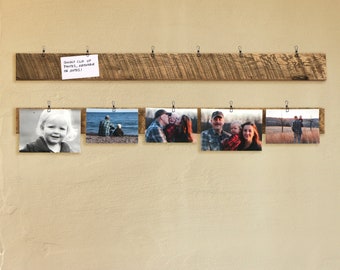 Photo Display Strips made from Reclaimed Wood - Quick Change - Children - Farmhouse - Family