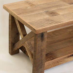 Rustic Coffee Table Made from Reclaimed Wood X Detail Living Room Furniture Rustic farmhouse decor image 8