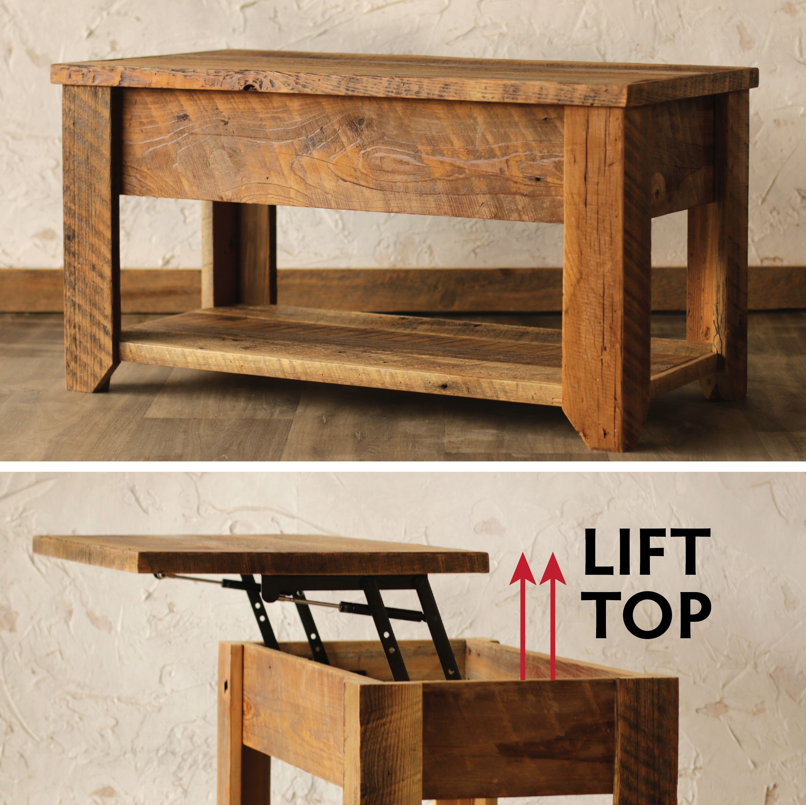 Lift top rustic coffee table deals