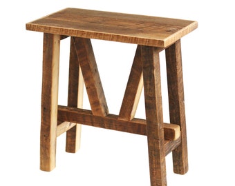 Reclaimed Wood Side Table - Bedside Table - Farmhouse Accent Table - End Table - Barn Wood