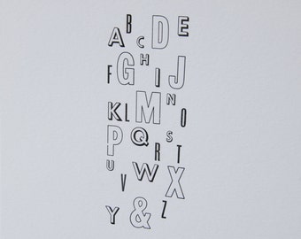 Alphabet Letterpress Print