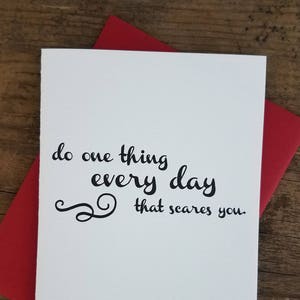 Faire une chose tous les jours qui fait peur vous typographie carte