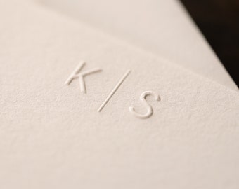 Embossed Initial Stationery | Personalized Notecards