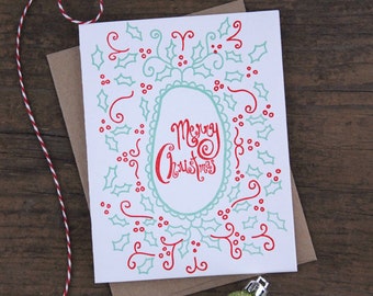 Merry Christmas Letterpress Greeting Card