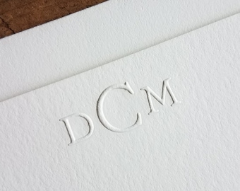 Embossed Stationery | Personalized Monogram Notecards