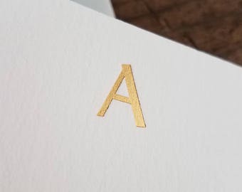 Foil Stamped Stationery | Initial Notecards | Gold Foil Set of 10