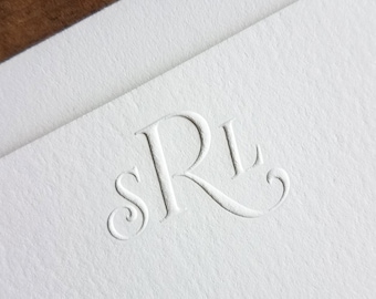 Embossed Stationery | Personalized Monogram Notecards