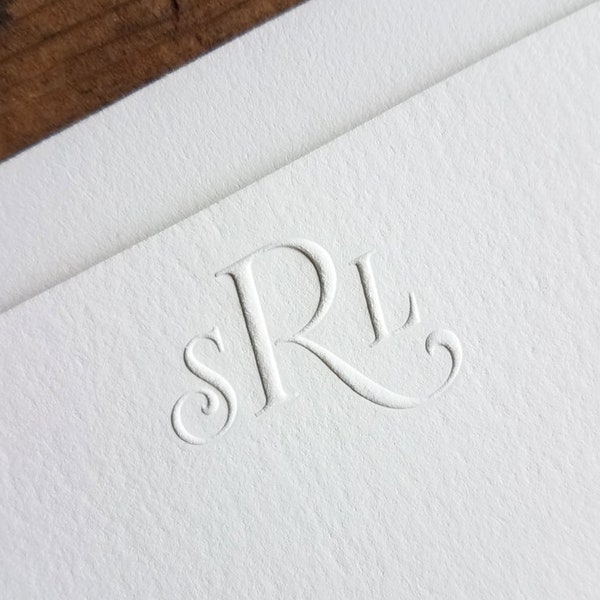 Embossed Stationery | Personalized Monogram Notecards