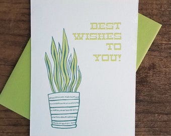 Best Wishes to You Letterpress Card