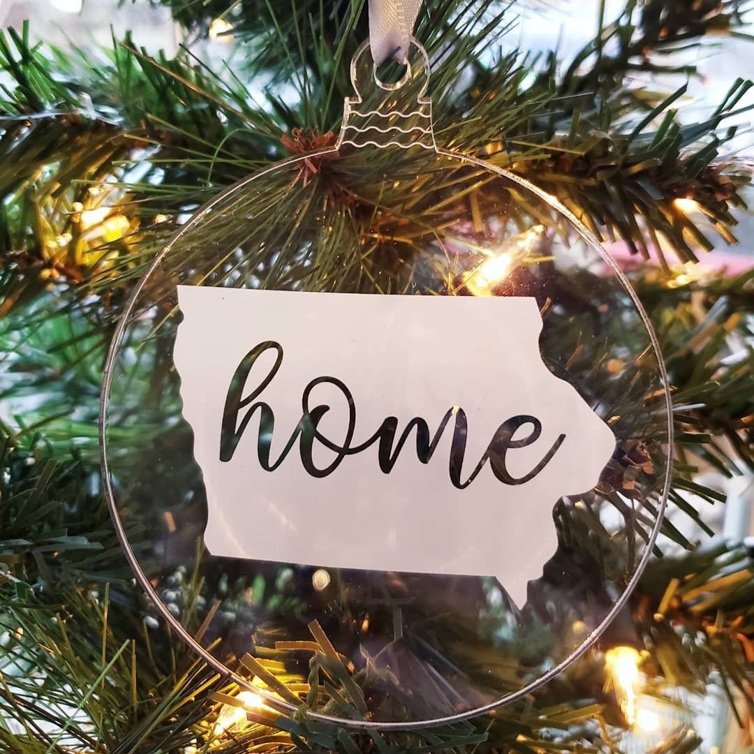 Iowa Home Acrylic Ornament - Etsy