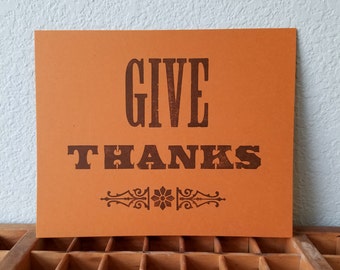 Give Thanks Letterpress Print