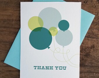 Danke Ballons Letterpress-Karte