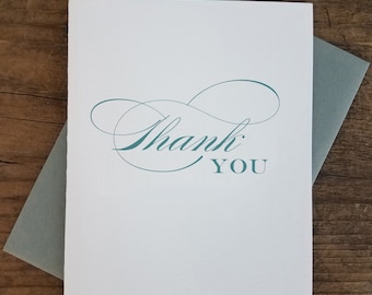 Thank You Script Letterpress Card