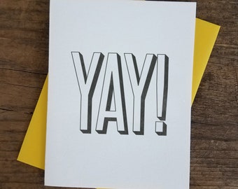 Yay! Letterpress Card