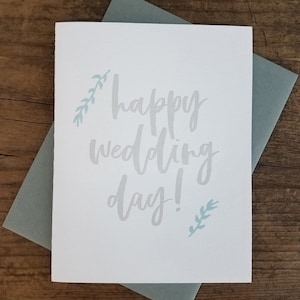 Feliz día de la boda Letterpress Tarjeta