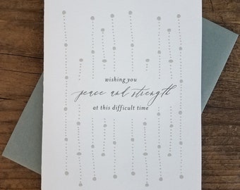 Wishing You Peace and Strength During this Difficult Time Letterpress Greeting Card