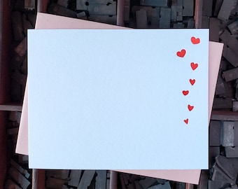 Hearts | Letterpress Flat Notecards Set of 10