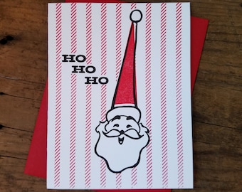 Ho Ho Ho Santa Letterpress Card