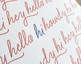 Hi Hey Hello Howdy Letterpress Card